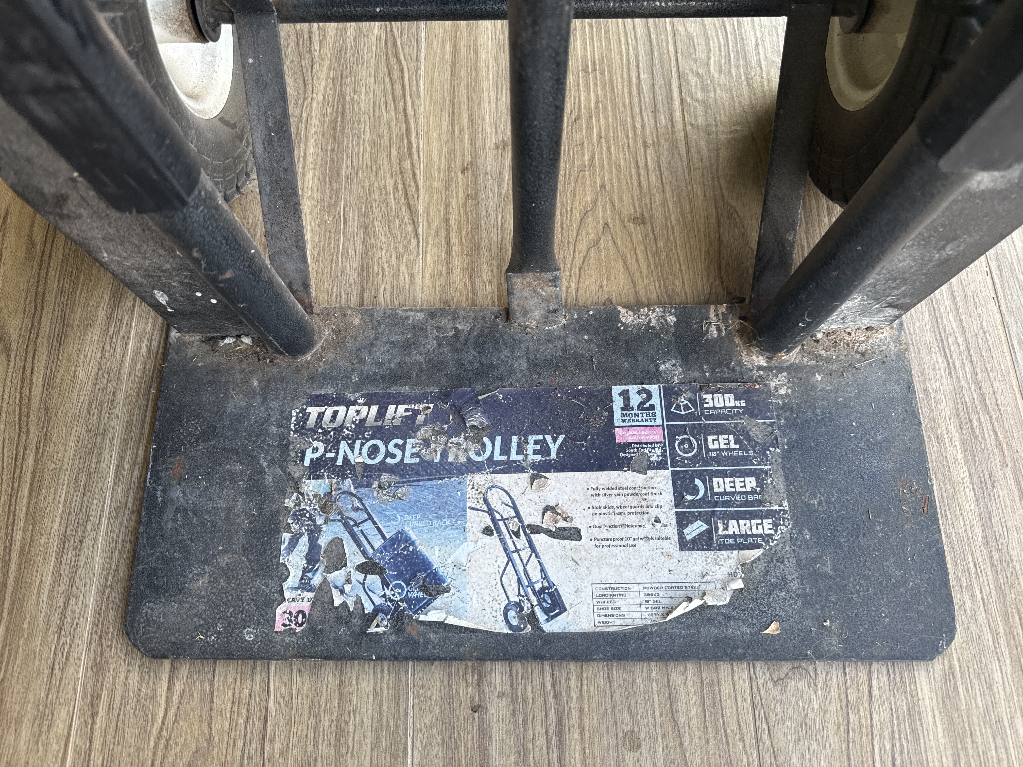 Toplift P-Nose Hand Trolley – 300kg, 10" Gel Wheels — photo 2 of 3